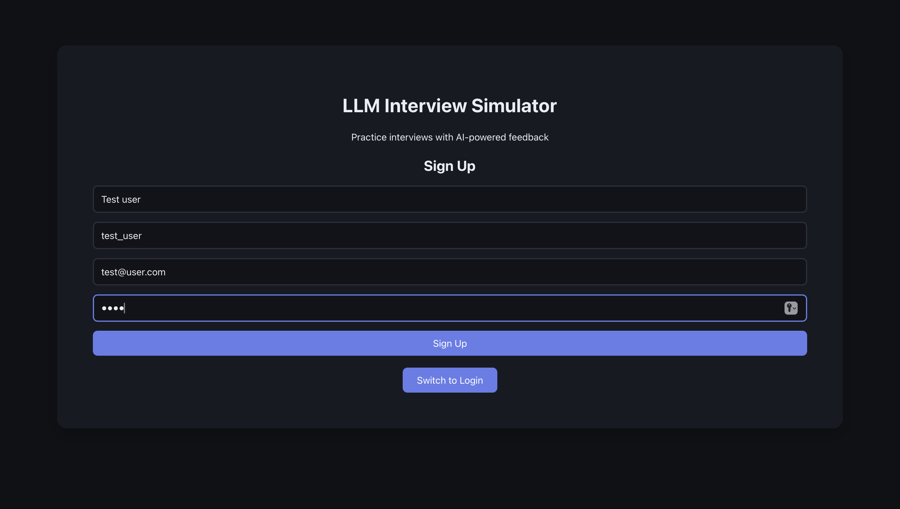 Role and company selection.